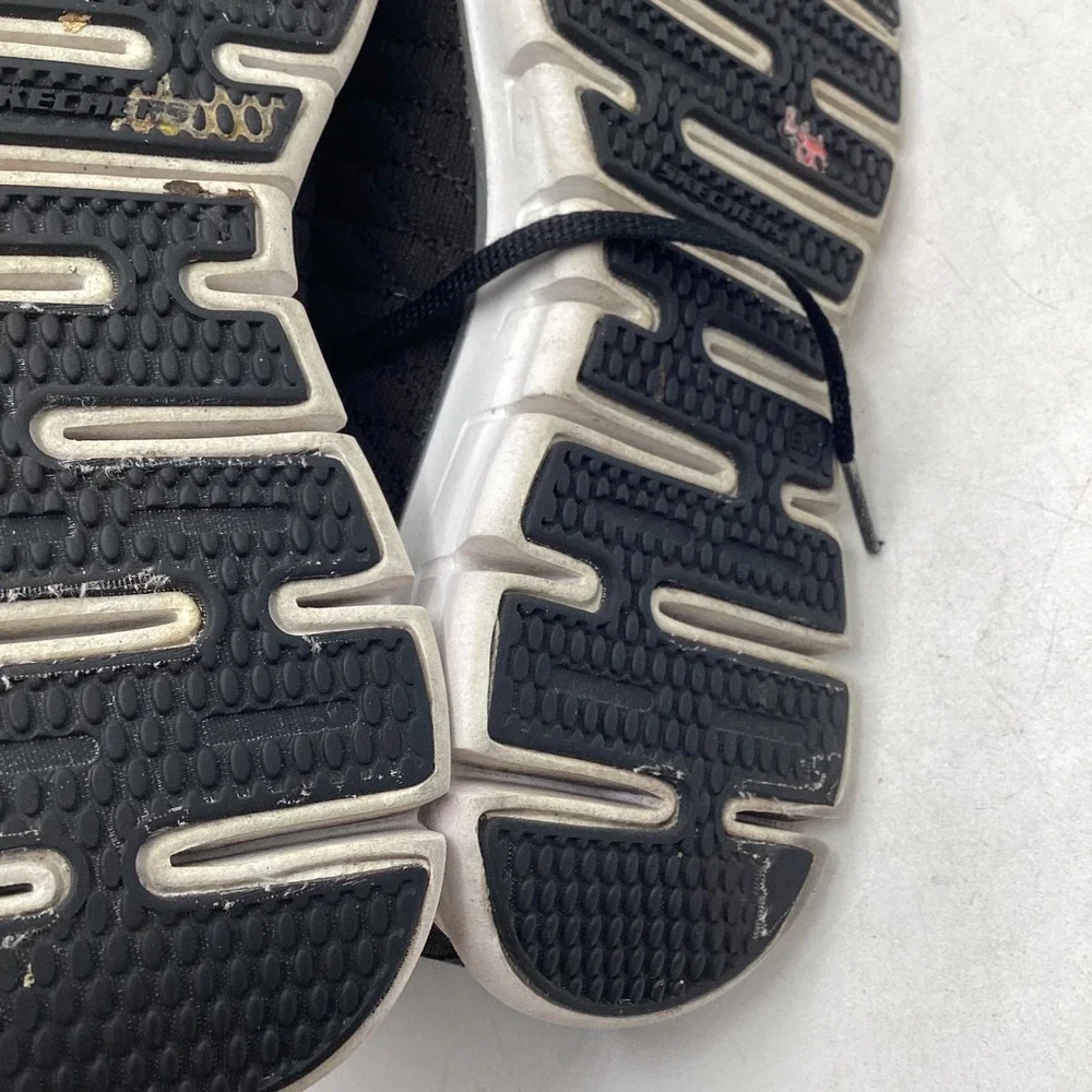Skechers Lite-Weight Dual-Lite Black Sneakers Womens 8.5 Wide Memory‎ Foam